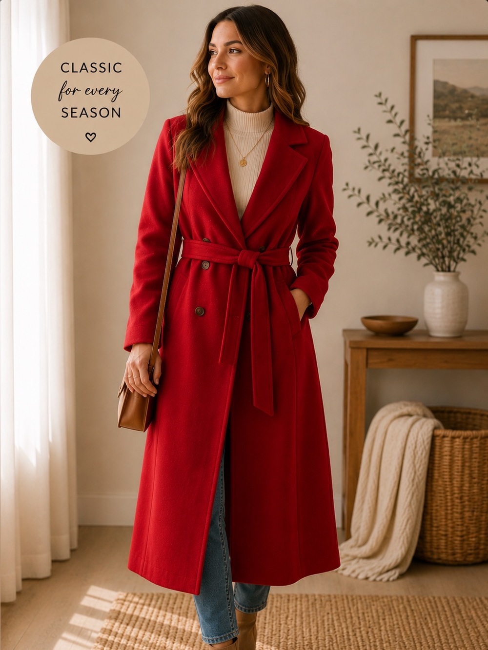 Old Navy Vibrant Red Trench Coat